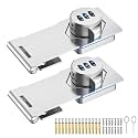 Cabinet Locks with Combination, Password Hasp Locks, 2 Pack Silver