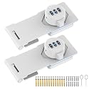 Cabinet Locks with Combination, Password Hasp Locks, 2 Pack White