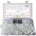Cable Clamps,Bigtrans 555 Pcs Nylon Plastic R-Type Cable Clamps with Screws 1/4" 5/16" 3/8" 1/2" 3/4" Clips Fasteners Assortment for Cable Conduit -5 Size -White