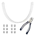 Cable Organization, DIY Tether Kit - Customizable Cable Tethers for Computers, Adapters &amp; Dongles - Easy Self Installation Tether Cables with Free Crimping Tool (White 60 Pk, 12 inch)
