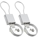 Cable Padlock Free Adjustable Lock 3 Keys, 3.28ft/1m Silver 2PCS