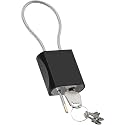 Cable Padlock Free Adjustable Lock 3 Keys, 1.15ft/0.35m Black