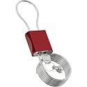 Cable Padlock Free Adjustable Lock 3 Keys, 6.56ft/2m Red