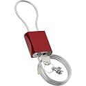 Cable Padlock Free Adjustable Lock 3 Keys, 3.28ft/1m Red