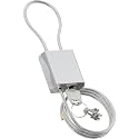Cable Padlock Free Adjustable Lock 3 Keys, 3.28ft/1m Silver
