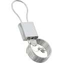 Cable Padlock Free Adjustable Lock 3 Keys, 6.56ft/2m Silver