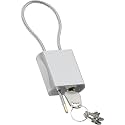 Cable Padlock Free Adjustable Lock 3 Keys, 1.15ft/0.35m Silver