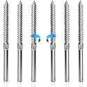 Cable Railing Hardware 1/8" T316 Swage Lag Screws for Wood Post 6Pack