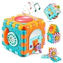 Cable World Baby Toddler Activity Center Musical Activity Cube Play Learning Center Toy Interactive Educational Activity House Multi-Functions with Lights Sounds (Big Activity Cube) (Heavy Cube)