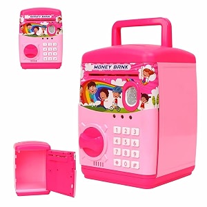 cable world finger print sensor savings piggy bank for kids with 9 song
