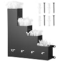 Cable Zip Tie Storage Holder, Black, 10 x 9.5 Inch, 4 Pockets