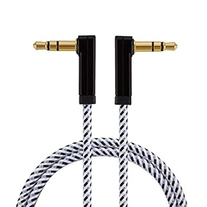 cablecreation 35mm aux cable 6ft 90 degree 35mm auxiliary audio cable