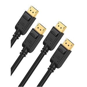 cablecreation displayport cable 2-pack10ft 4k dp cable 12 support 4k60hz 2k144hz compatible with computer desktop laptop pc monitor projectorblack