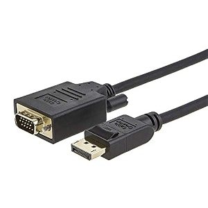 cablecreation displayport to vga cable dp to vga cable dp male to vga male cord for monitor projector desktop laptop pc hdtv black silver connector 6ft