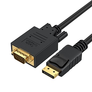 cablecreation displayport to vga cable 6ft dp to vga gold plated standard dp male to vga male cable black