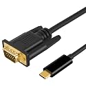 CableCreation USB C to VGA Cable 6FT, USB Type C to VGA Cord, Compatible with MacBook Pro 2020 2019, iPad Pro 2020 2018, Surface Book 2, XPS 15 13, Yoga 920 910, Galaxy S20 S10, Black