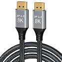 10M 33FT 8K 1.4 DisplayPort Cable 8K@60Hz 4K@144Hz High Speed HDCP 3D with 32.4Gbps Slim and Flexible DP to DP Cable