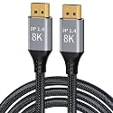 10M 33FT 8K 1.4 DisplayPort Cable 8K@60Hz 4K@144Hz High Speed HDCP 3D with 32.4Gbps Slim and Flexible DP to DP Cable