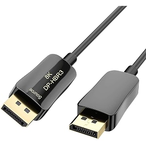fiber 8k 4k displayport cable dp 14 hbr3 8k60hz 4k144hz high speed 324gbps optical fiber slim and flexible dp to dp cable 20m 65ft