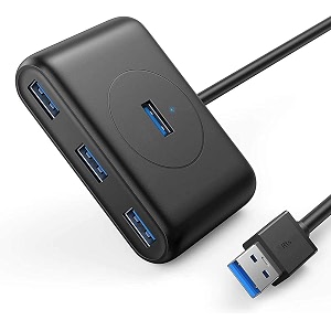 cables kart 4 port usb hub 30 data hub with 3ft portable extension cable high speed compatible for macbook air mac mini imac pro microsoft surface ultrabooks black
