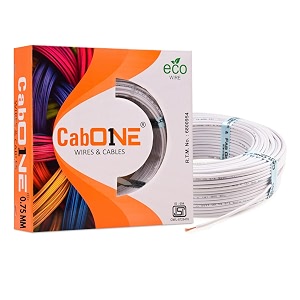 cabone lite 075 sq mm electrical wire - 90m blue single core cca copper wire  fire retardant pvc insulation for domestic wiring white