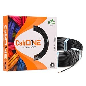 cabone lite 10 sq mm electrical wire - 90m blue single core cca copper wire  fire retardant pvc insulation for domestic wiring black
