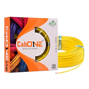 cabone lite 075 sq mm electrical wire - 90m blue single core cca copper wire  fire retardant pvc insulation for domestic wiring yellow