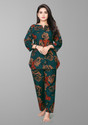 CABT Women Printed Dark Green Top 