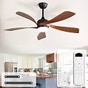 CACI Mall 52 Inch Ceiling Fans with Lights and Remote, modern, Outdoor ceiling fan with 6-Speed, 5 Blades, 2 Downrods, 3 CCT, Timer, Quiet Reversible DC Motor for Living Room, Bedroom, Patios