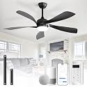 CACI Mall 52 inch Smart Ceiling Fan with Lights, Remote Control, Compatible with Alexa/Google/App, 5 Blades, Dimmable Lighting, Quiet, Indoor/Outdoor Ceiling Fans for Living Room, Bedroom, Patios