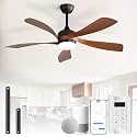 CACI Mall 52 inch Smart Ceiling Fan with Lights, Remote Control, Compatible with Alexa/Google/App, 5 Blades, Dimmable Lighting, Quiet, Indoor/Outdoor Ceiling Fans for Living Room, Bedroom, Patios