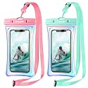 CACOE Floatable Waterproof Phone Pouch 2 Pack Up to 7.0",Iridescence