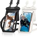 CACOE Waterproof Phone Pouch 2 Pack Up to 8.8", Double Bag, Black+White