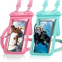 CACOE Waterproof Phone Pouch 2 Pack Up to 8.8", Double Bag, Pink+Green