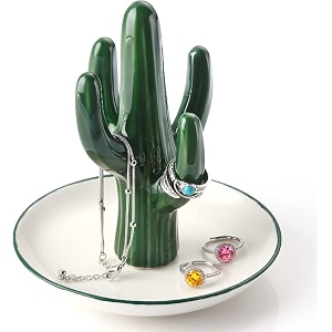 cactus ring holder green jewelry dish organizer cactus room decor presents