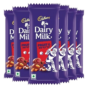 cadbury dairy milk fruit amp nut chocolate bar 75 g pack of 6