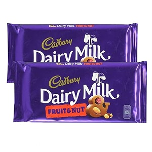 cadbury dairy milk fruit and nut chocolate bar pouch 2 x 200 g