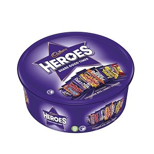 cadbury heroes assortment chocolates tub 600g