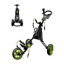 Caddytek CaddyLite 11.5 V3 Golf Push Cart - Lightweight Aluminum 3-Wheel Foldable Golf Bag Cart with Quad-Fold Frame, EVA Wheels, Adjustable Handle, Foot Brake, Mesh Net, Umbrella &amp; Drink Holder