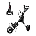 Caddytek CaddyLite 11.5 V3 Golf Push Cart - Lightweight Aluminum 3-Wheel Foldable Golf Bag Cart with Quad-Fold Frame, EVA Wheels, Adjustable Handle, Foot Brake, Mesh Net, Umbrella & Drink Holder