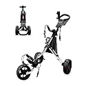 Caddytek CaddyLite 11.5 V3 Golf Push Cart - Lightweight Aluminum 3-Wheel Foldable Golf Bag Cart with Quad-Fold Frame, EVA Wheels, Adjustable Handle, Foot Brake, Mesh Net, Umbrella &amp; Drink Holder