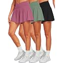 CADMUS Pack of 3 Athletic Shorts for Women 2 in 1 Flowy Butterfly Tennis Shorts
