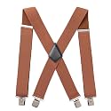 CADONO Men's 2 Inch Heavy Duty Suspenders，Adjustable X-Back with Strong Clips for Work, Jeans, and More
