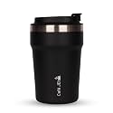 Cafe JEI Keep Your Brew Perfectly Insulated On-The-Go 380ml Insulated Coffee Travel Mug: Leakproof Lid, Stainless Steel Thermos for Hot & Cold Drinks - Ideal Reusable Cup for Men and Women