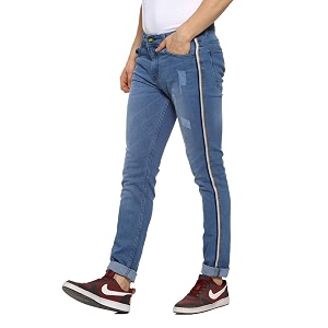 CAHOOT Men Classic Blue Dark Washed Distressed
