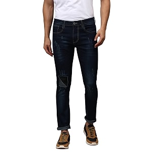 CAHOOT Men Classic Blue Medium Washed Distressed