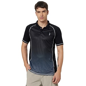 CAHOOT Mens Black Ombre Polo Neck Short