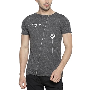 CAHOOT Mens Charcoal Printed T Shirt