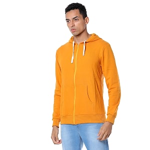 CAHOOT Mens Dark Blue Zip-Front Hoodie with