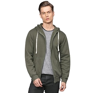 CAHOOT Mens Dark Blue Zip-Front Hoodie with
